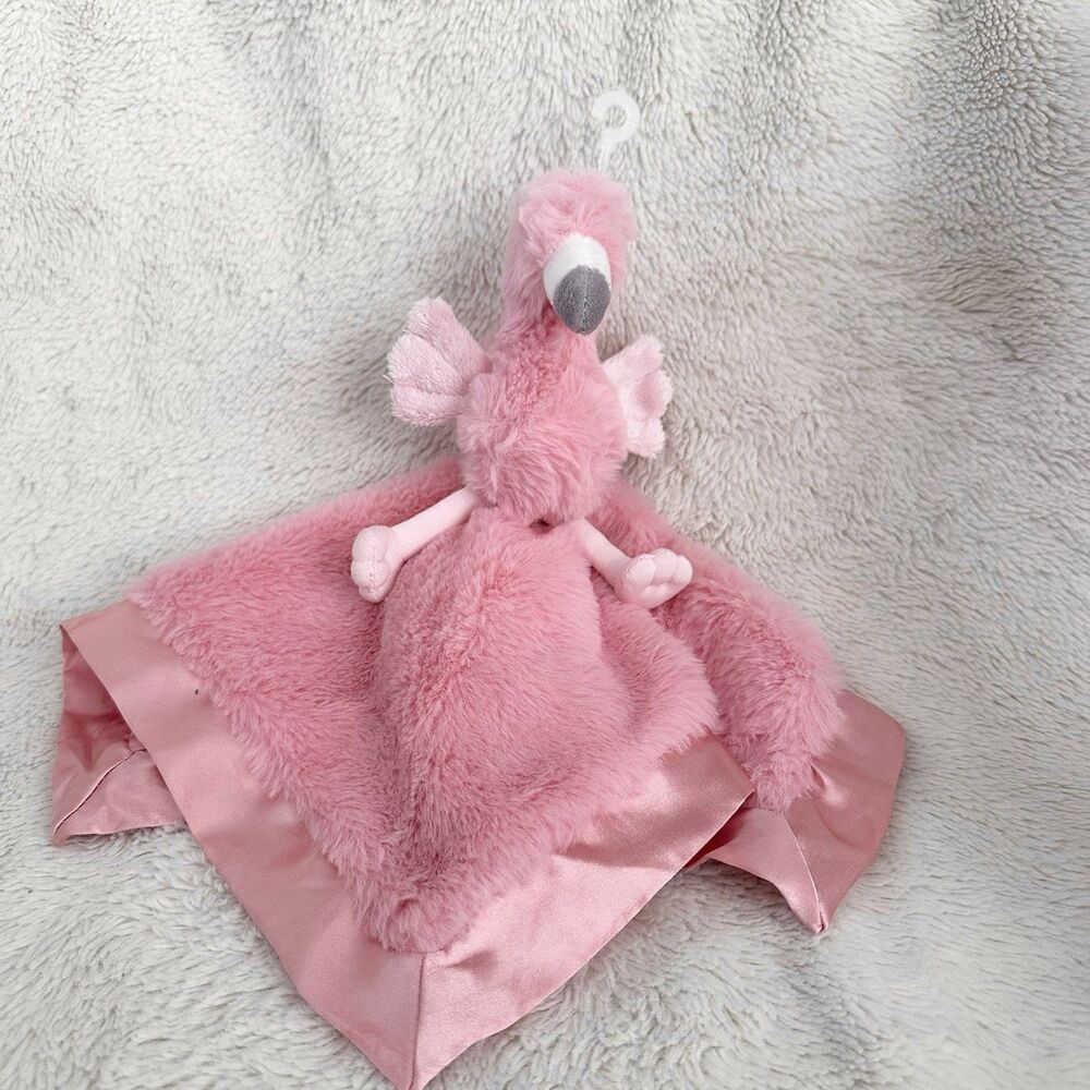 Cloud Island Pink Flamingo Lovey Security Blanket Silky Satin Edge